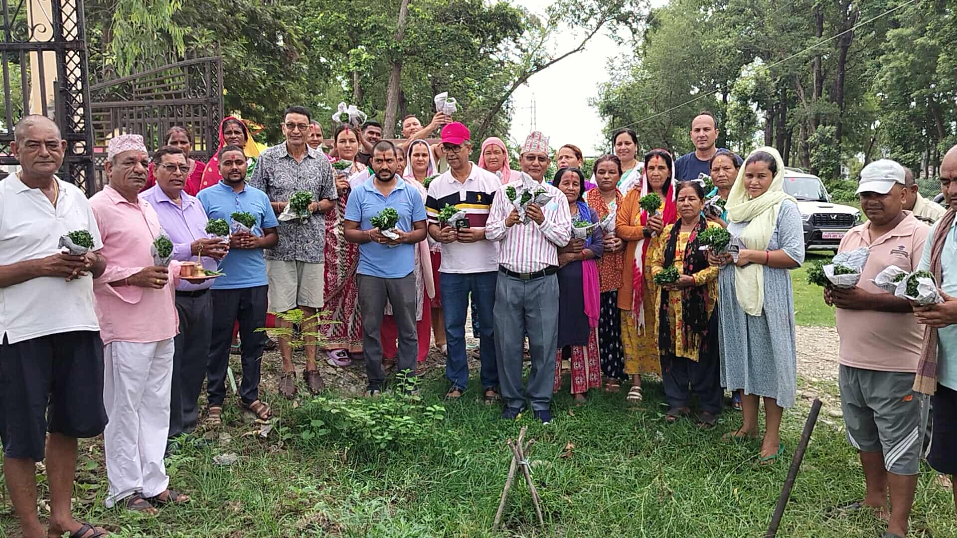गोदावरीका विभिन्न ठाउँमा पाँच हजार सयपत्री फूलका बिरुवा रोपण