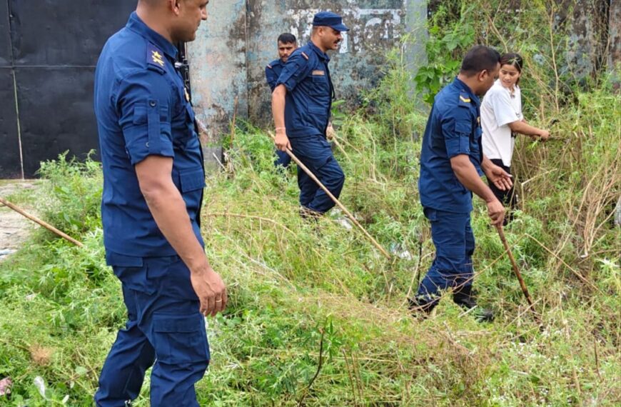 इलाका प्रहरी कार्यालय मालाखेतीद्वारा गाँजाका बोट फडानी गरि नष्ट