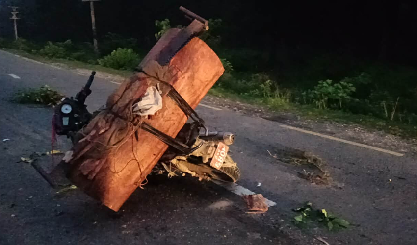 कैलालीमा सालको काठ र दुई मोटरसाइकलसहित एक जना पक्राउ, एक फरार